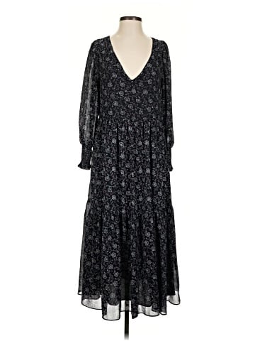 Madewell Georgette V-Neck Tiered Midi Dress in Enchanted Floral (view 1)