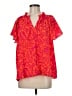 Umgee 100% Polyester Red Short Sleeve Blouse Size M - photo 1
