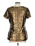 Worthington 100% Polyester Metallic Gold Short Sleeve Blouse Size L - photo 2