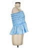 Glam 100% Polyester Blue Sleeveless Blouse Size M - photo 4