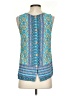 Unbranded 100% Rayon Blue Sleeveless Blouse Size S - photo 2