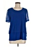Adrienne Vittadini 100% Polyester Blue Short Sleeve Blouse Size M - photo 1
