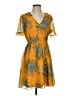 Madewell 100% Polyester Tropical Yellow Cocktail Dress Size 2 - photo 1