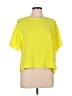 DKNY 100% Polyester Yellow Short Sleeve Top Size L - photo 1