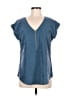 Express Outlet Teal Short Sleeve Blouse Size M - photo 1