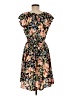 Kohl's 100% Polyester Floral Black Casual Dress Size M - photo 2