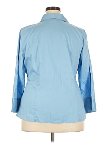 Lane Bryant Outlet 3/4 Sleeve Button-Down Shirt (view 2)