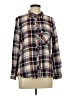 Timing 100% Rayon Plaid Brown Long Sleeve Button-Down Shirt Size L - photo 1