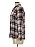 Timing 100% Rayon Plaid Brown Long Sleeve Button-Down Shirt Size L - photo 5