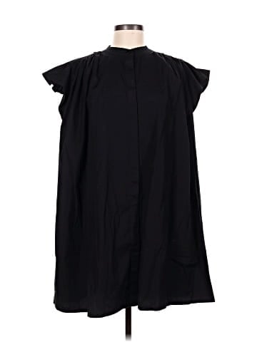 Madewell Flutter Sleeve Button-Front Mini Dress in Poplin (view 1)