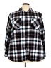 Robert Louis Plaid Black Long Sleeve Blouse Size 3X - photo 1
