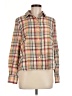 Lands' End Canvas 100% Cotton Plaid Tan Long Sleeve Button-Down Shirt Size 6 - photo 1