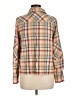 Lands' End Canvas 100% Cotton Plaid Tan Long Sleeve Button-Down Shirt Size 6 - photo 2