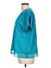 DKNY 100% Polyester Teal Short Sleeve Blouse Size L - photo 5