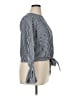 H&M 100% Cotton Stripes Blue Long Sleeve Blouse Size 14 - photo 4