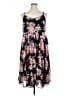 Torrid 100% Polyester Floral Black Casual Dress Size 1X Plus (1) - photo 1