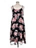 Torrid 100% Polyester Floral Black Casual Dress Size 1X Plus (1) - photo 2