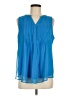 Charter Club 100% Polyester Blue Sleeveless Blouse Size M - photo 1