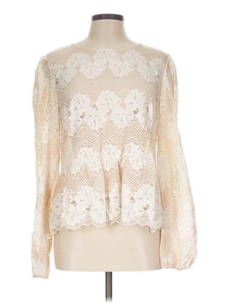 Pre-owned Left Coast By Dolan Long Sleeve T-shirt In Ivory