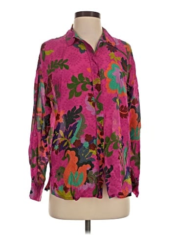 Johnny Was Long Sleeve Silk Top (view 1)
