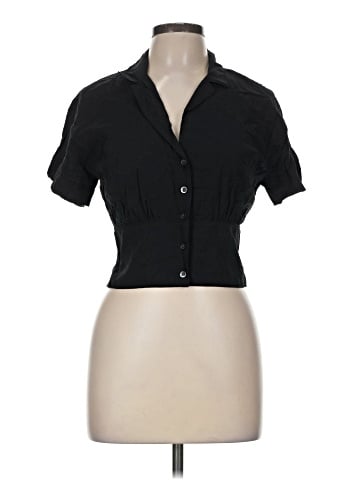 Madewell Drapey Banded-Bottom Button-Down Top (view 1)