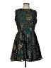 Maison Jules 100% Polyester Animal Print Teal Cocktail Dress Size L - photo 1