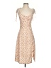 Shein 100% Polyester Floral Tan Cocktail Dress Size XS - photo 1
