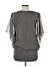 Studio Y 100% Polyester Gray Short Sleeve Blouse Size L - photo 2
