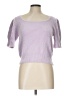 Happily Grey Purple Short Sleeve Turtleneck Size L - photo 1