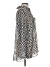 Pleione 100% Polyester Chevron-herringbone Silver Long Sleeve Blouse Size L - photo 4