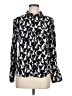 MNG Print Black Long Sleeve Blouse Size 8 - photo 1