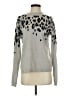 Saks Fifth Avenue 100% Cashmere Animal Print Silver Cashmere Pullover Sweater Size S - photo 1