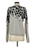 Saks Fifth Avenue 100% Cashmere Animal Print Silver Cashmere Pullover Sweater Size S - photo 2