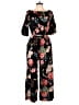Assorted Brands Floral Black Jumpsuit Size L - photo 1