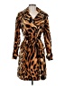 Alberto Makali Animal Print Brown Coat Size 6 - photo 1
