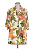 P.J. Salvage Tropical White 3/4 Sleeve Button-Down Shirt Size M - photo 1
