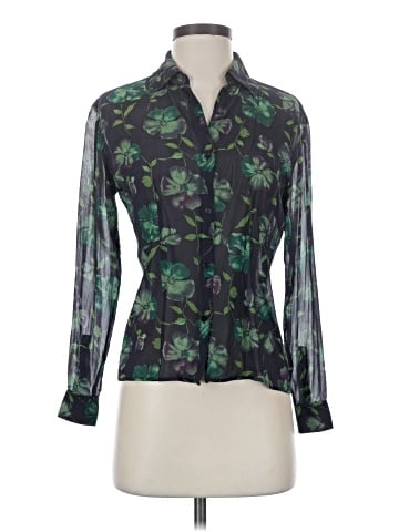 INC International Concepts Long Sleeve Silk Top (view 1)