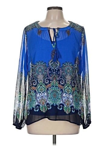 Rose + Olive Long Sleeve Blouse (view 1)
