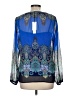 Rose + Olive 100% Polyester Blue Long Sleeve Blouse Size M - photo 2