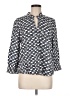 Nic + Zoe Houndstooth Blue 3/4 Sleeve Button-Down Shirt Size M - photo 1