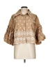 Unbranded 100% Polyester Stars Tan Short Sleeve Blouse Size L - photo 1