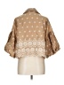Unbranded 100% Polyester Stars Tan Short Sleeve Blouse Size L - photo 2