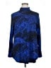 JM Collection Animal Print Blue Long Sleeve Blouse Size XL - photo 1