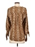 MICHAEL Michael Kors 100% Polyester Animal Print Tan Long Sleeve Blouse Size S - photo 2