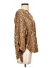 MICHAEL Michael Kors 100% Polyester Animal Print Tan Long Sleeve Blouse Size S - photo 4