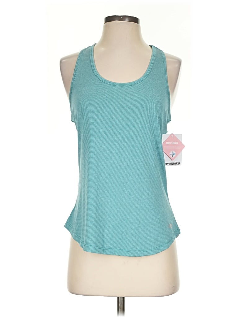 Marika Tank Top Teal Halter Neckline Tops