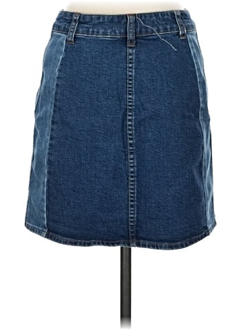 Madewell Stretch Denim Straight Mini Skirt: Pieced Edition (view 2)