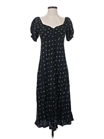 Madewell Sweetheart Puff-Sleeve Midi Dress in Stardot (view 1)