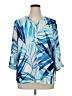 JM Collection 100% Polyester Blue 3/4 Sleeve Blouse Size L - photo 1