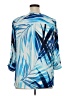 JM Collection 100% Polyester Blue 3/4 Sleeve Blouse Size L - photo 2